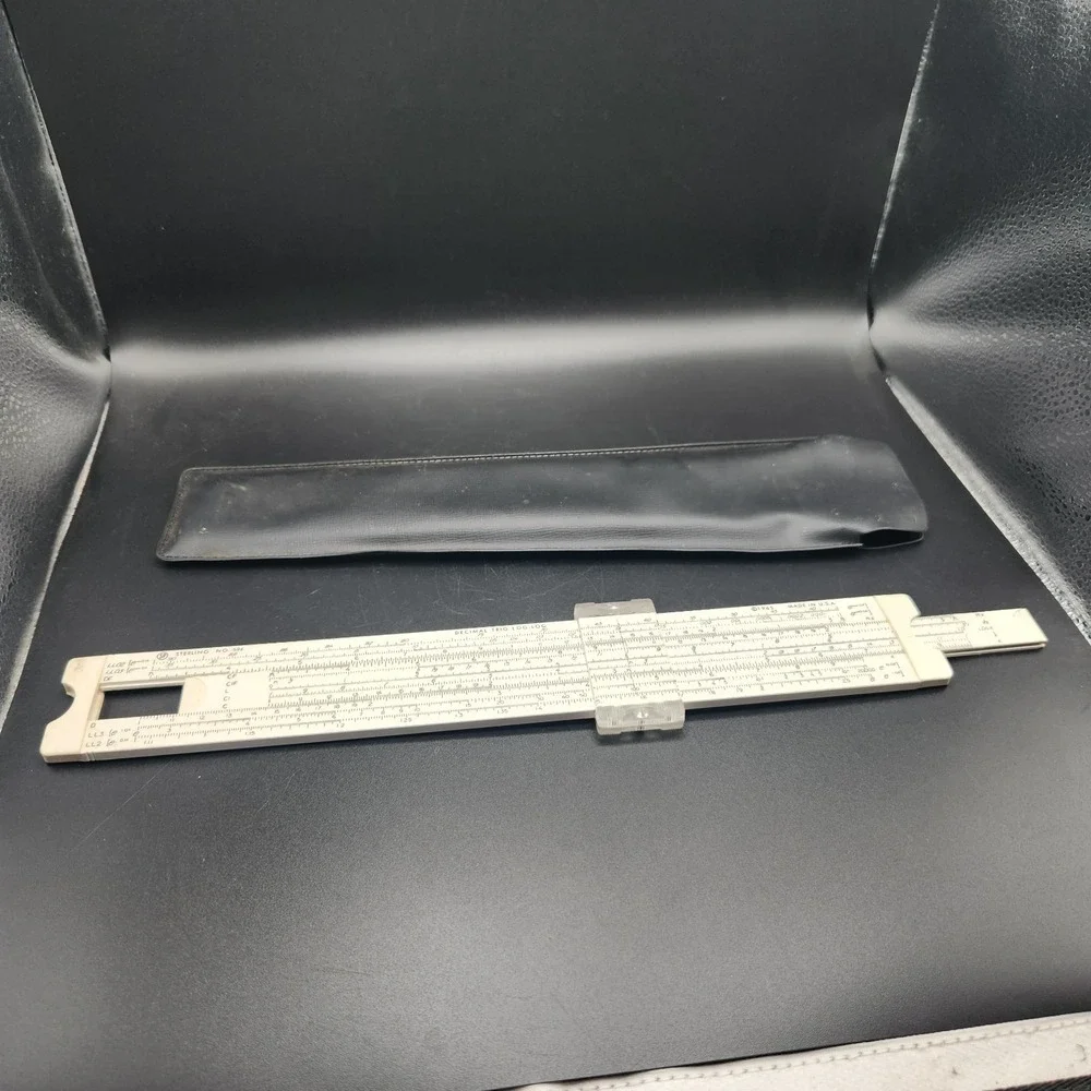 Vintage 1965 Sterling No. 594 Decimal Trig Multi-Log Slide Rule w/ Case USA